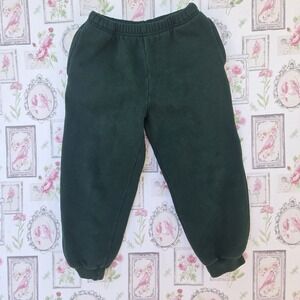 Talbots Kids Green Fleece Sweatpants Joggers Size 5 Toddler Cotton Blend